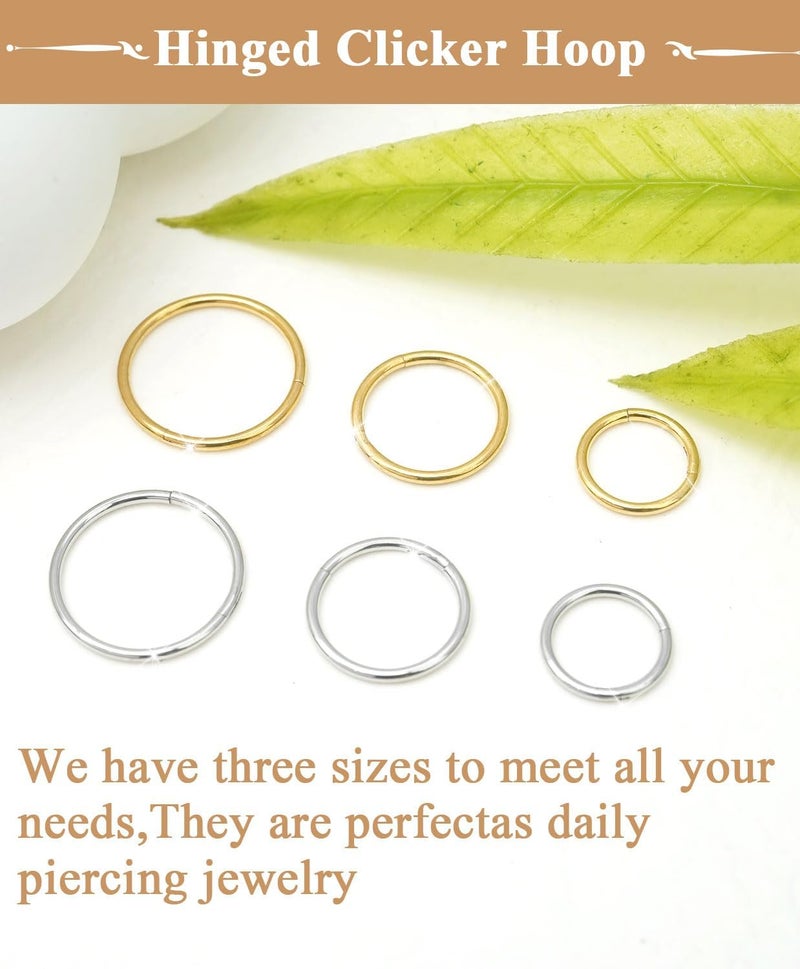 AMASIS Opal Nose Ring Studs Horseshoe Nose Rings Hoops Stud 316L Stainless Steel Nose Rings Round CZ Square Screw L Shaped Nose Stud Hypoallergenic Nostril Piercing Jewelry for Women Men - Image 5